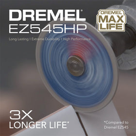 Dremel EZ545HP wheel cutting concrete for clean results