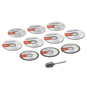 Dremel EZ728-01 EZ Lock cut-off wheels EZ409 ready for metal and plastic cuts.