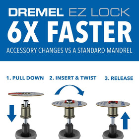 Dremel EZ728-01 EZ Lock cut-off wheels EZ476 ideal for thicker materials.