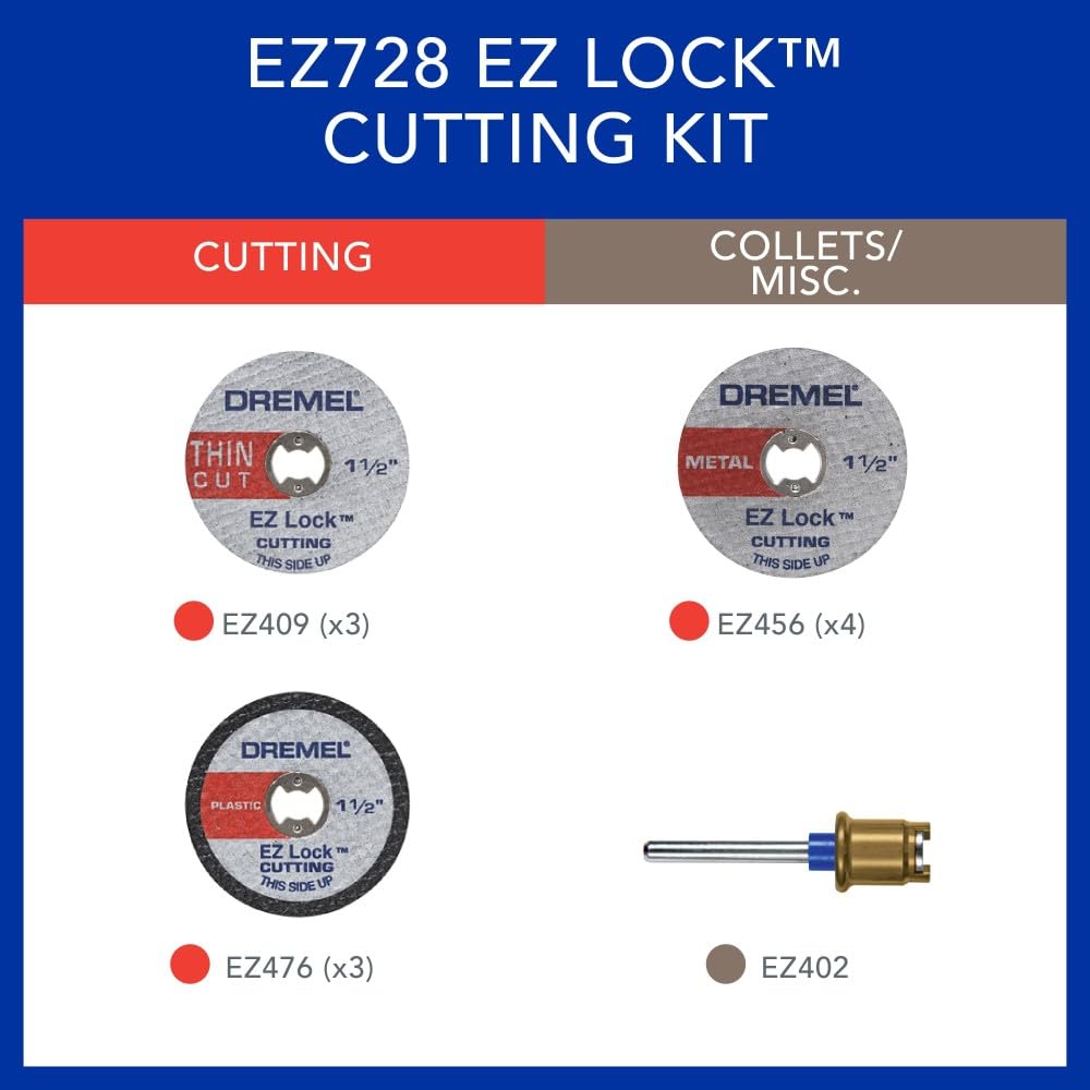 Dremel EZ728-01 EZ Lock mandrel enables quick, tool-free accessory changes.