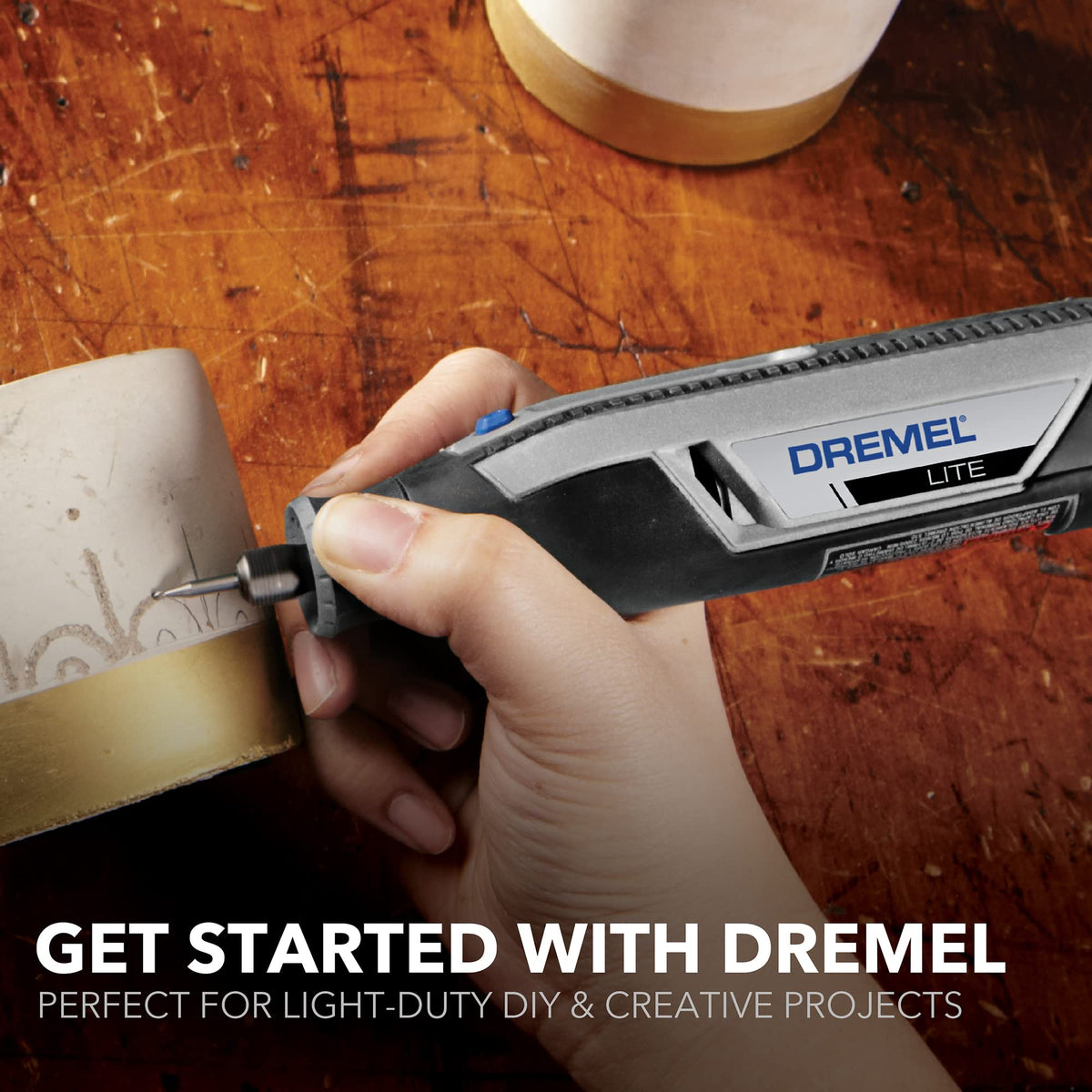 Dremel Lite soft grip offers comfortable handling during prolonged crafting sessions.