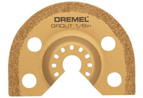 Dremel MM501 blade in action removing grout between tiles