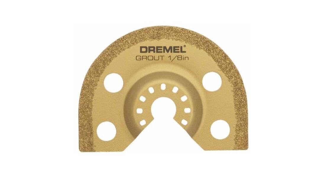 Remodeling scene with Dremel MM501 producing clean grout lines