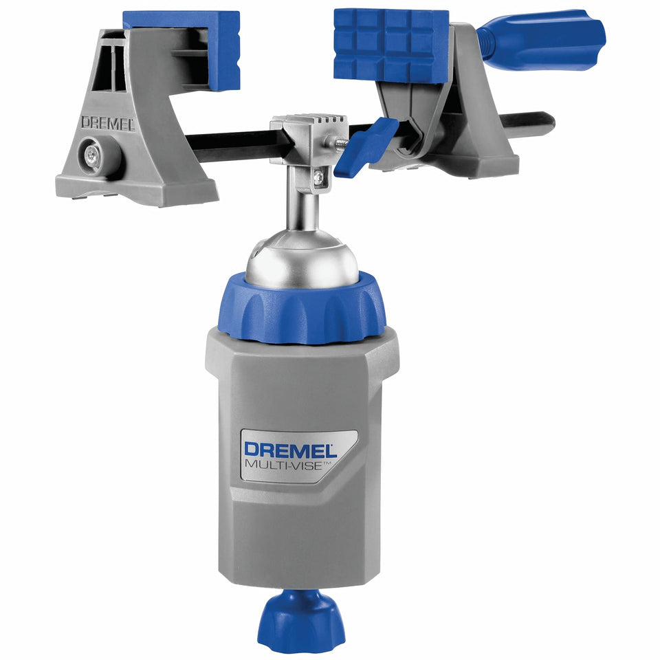 Dremel Multi-Vise stationary vise securely holds a project for precise routing and sanding.