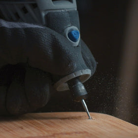 Dremel tool compatibility banner emphasizes universal fit with standard 1/8 inch shank.