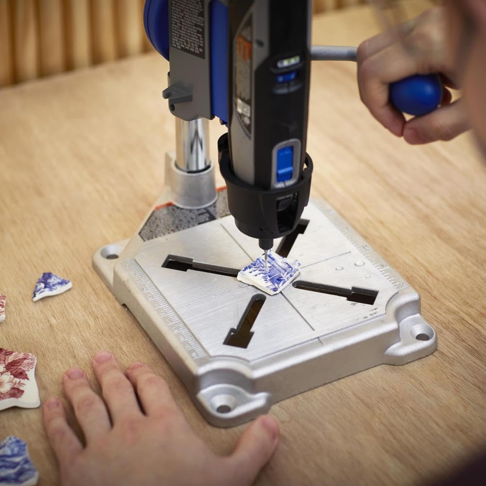 Dremel Workstation flex shaft height illustrating telescopic range for ergonomic use