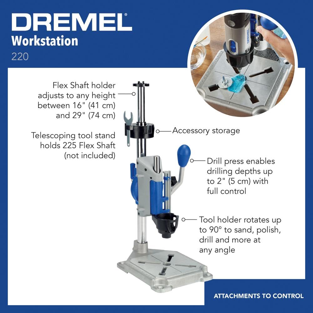Dremel Workstation tilt angle dial showing adjustable angles for precise hole placement