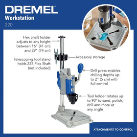 Dremel Workstation tilt angle dial showing adjustable angles for precise hole placement