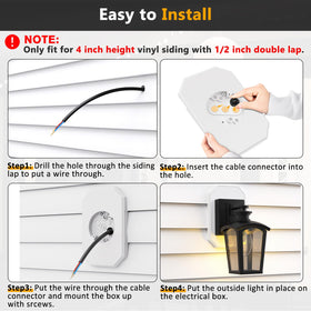 Dremica cable connectors included for clean, reliable wiring on exterior walls.