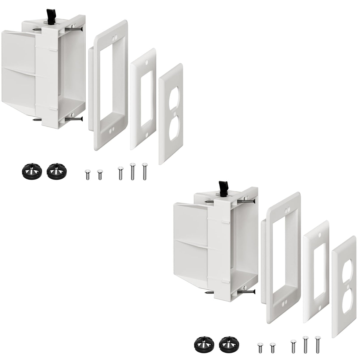Dremica DVFR1W recessed outlet box for flush wall installation