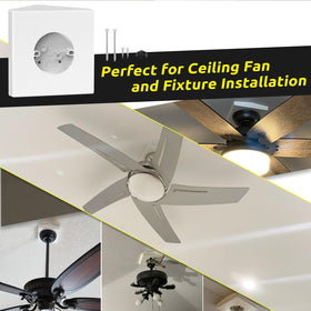 Dremica mounting box works with open cathedral ceilings using a simple frame.
