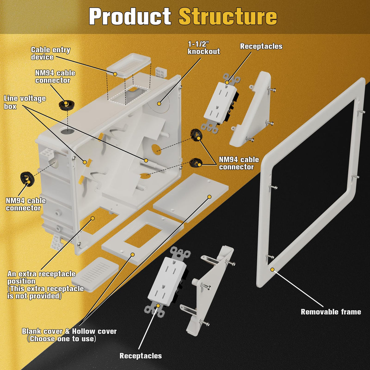 Dremica recessed design creates a smooth, flat TV wall look.