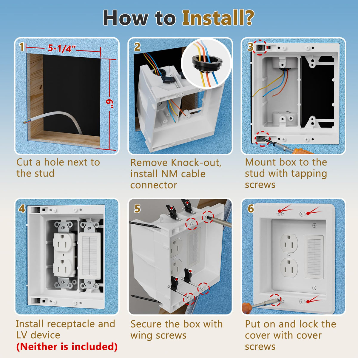Dremica TVBU505-1 installation kit with screws and connectors for quick setup