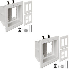 Dremica TVBU505-1 recessed outlet box flush against wall for a clean setup