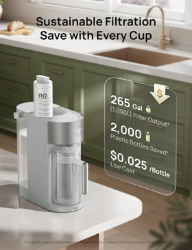 DREO 3:1 pure-to-drain ratio reduces waste while delivering purified water.