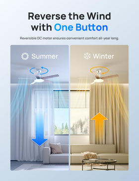 DREO 52-inch silver ceiling fan energy-efficient design for lower bills.