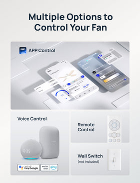 DREO remote control enables quick speed and light adjustments
