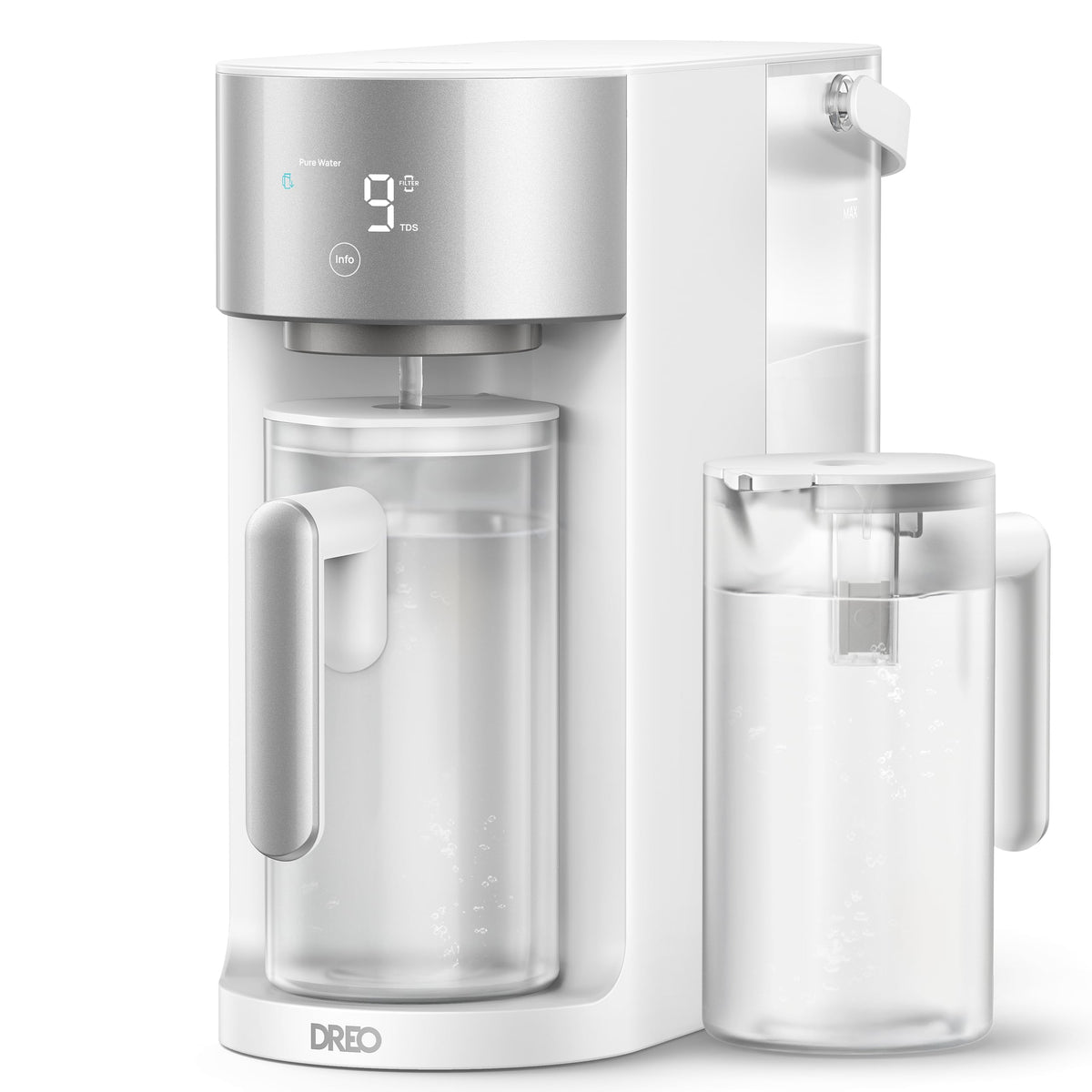 DREO countertop RO system front view showing compact design for small kitchens.