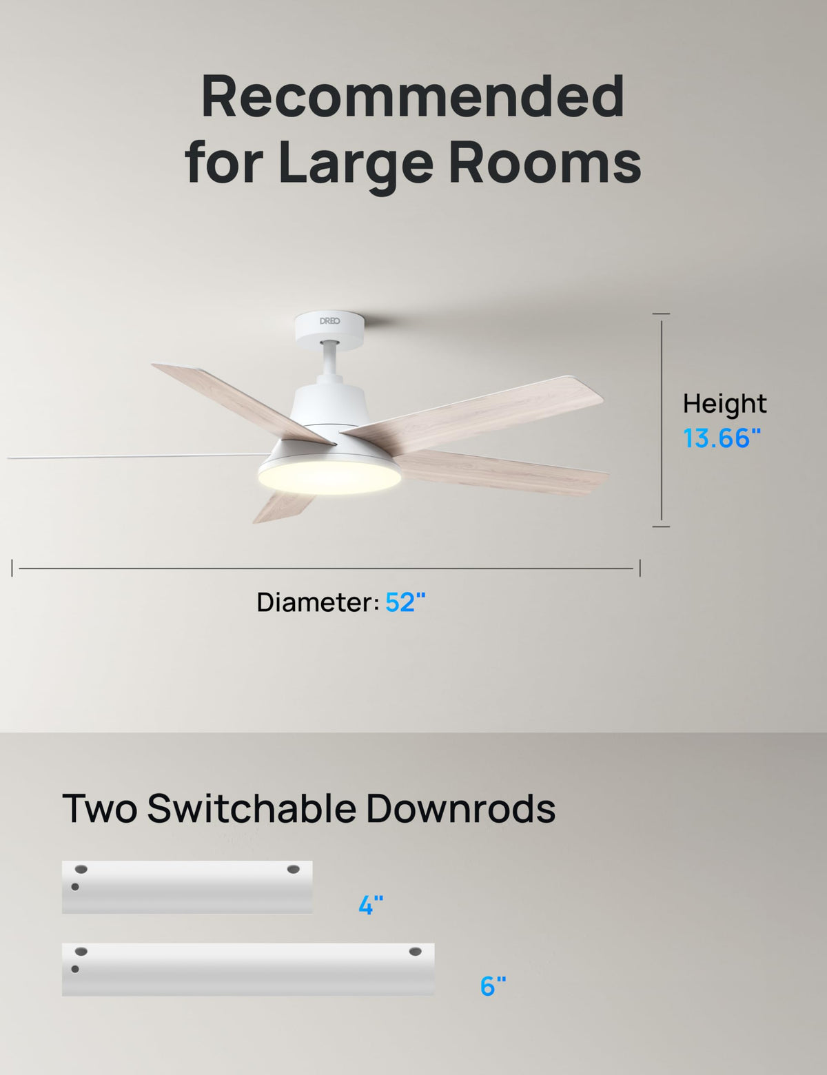Broad compatibility for living room and bedroom settings.