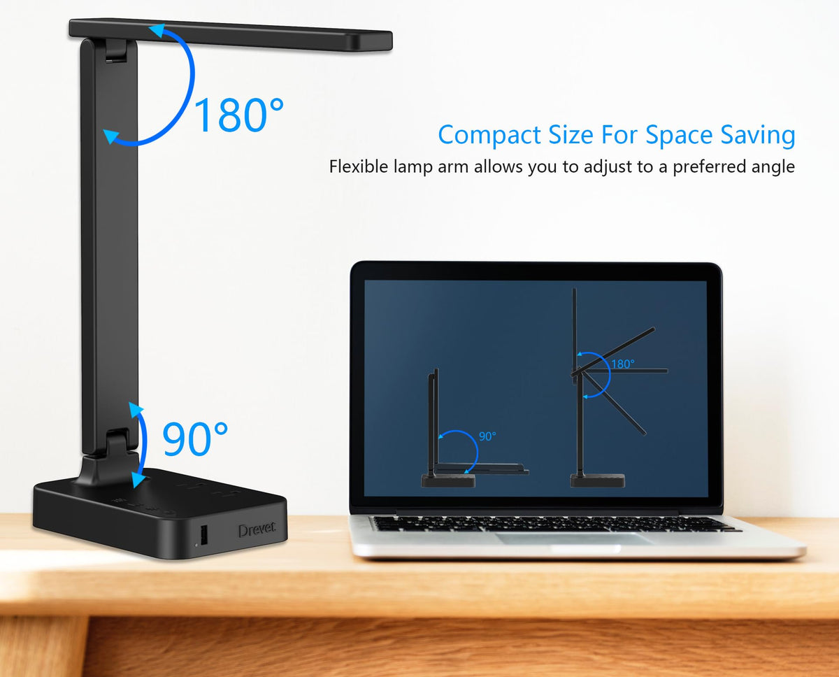 Drevet touch-controlled lamp offers easy dimming and color temperature options.