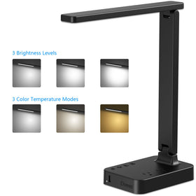 Drevet LED desk lamp USB port enables convenient charging at the desk.