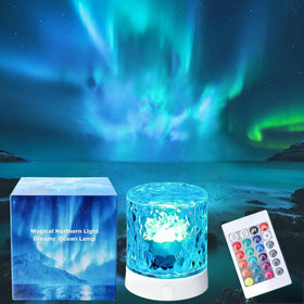DrewCloth Northern Aurora projector casts a 360° ceiling display for calming bedroom ambiance.
