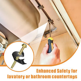 Dreyoo 2.25-inch screws ensure strong attachment to countertops up to 1.5 inches.