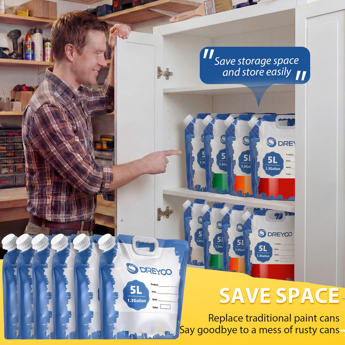 Dreyoo airtight seal design helps keep paint fresh