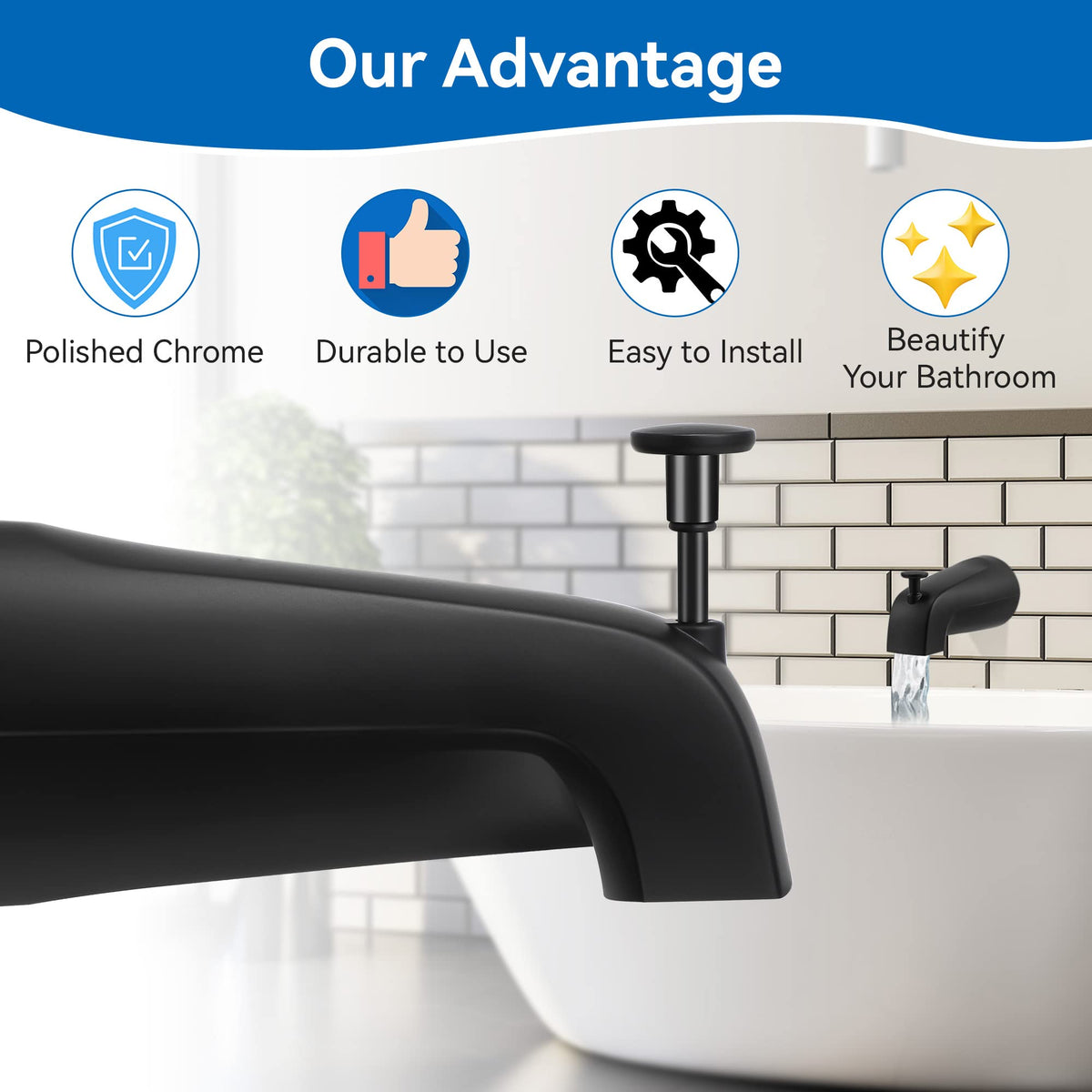 Dreyoo packaging and finish options suggest versatile styling choices for bathrooms.