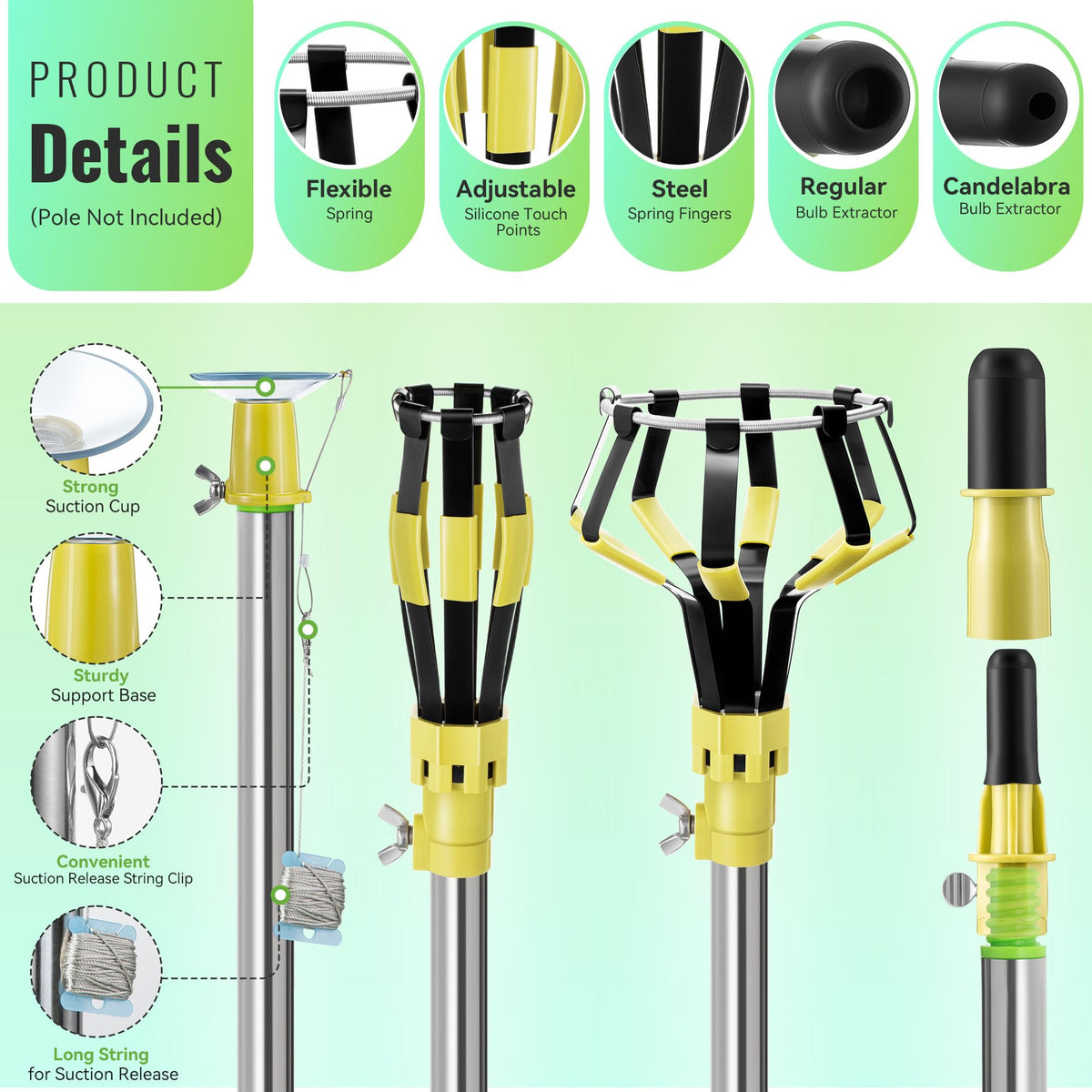 Dreyoo broken-bulb changer tips extract shattered bulbs safely