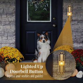 Dreyoo doorbell button with screw holes simplifies wall mounting.