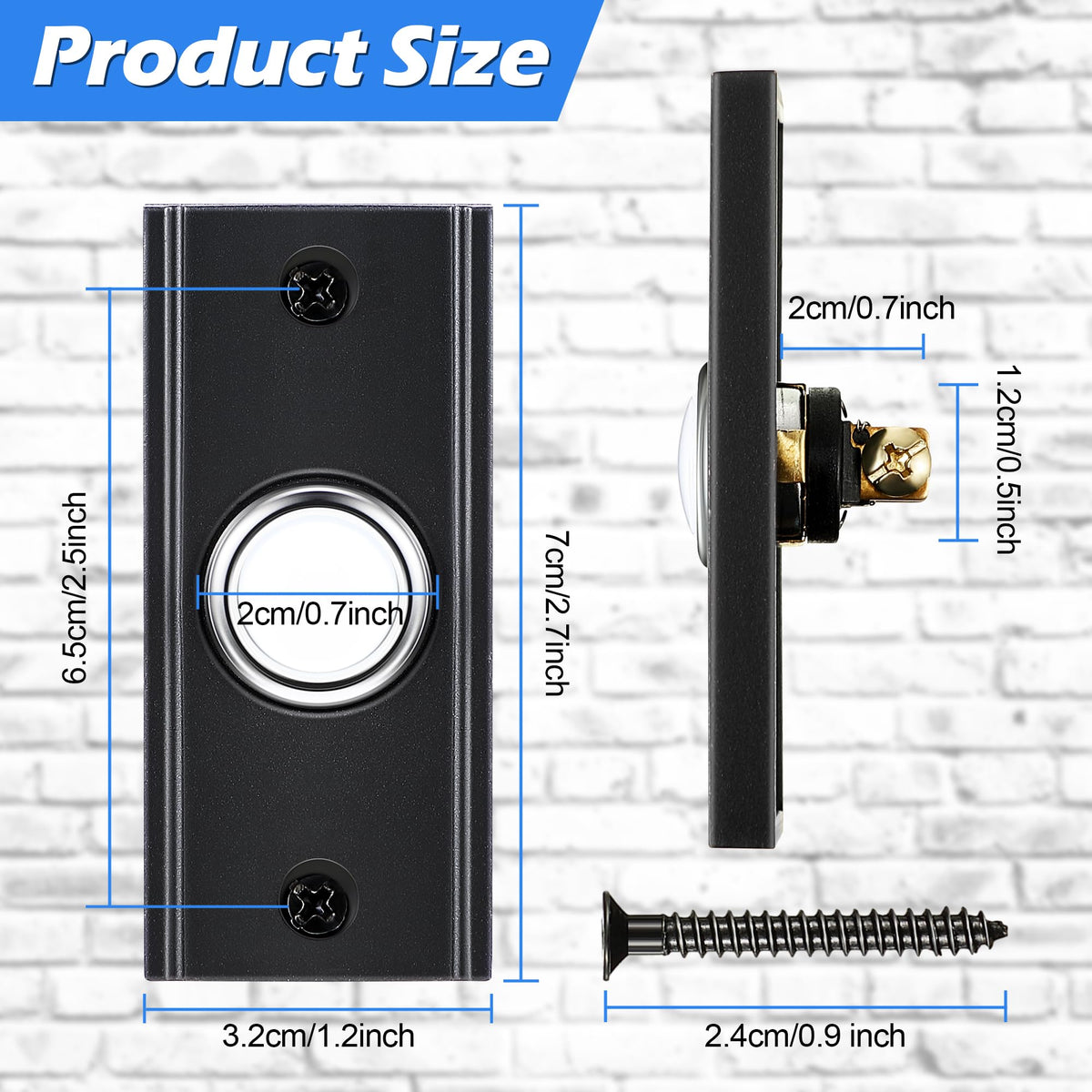 Dreyoo doorbell button LED illumination highlights entrance in low light conditions.