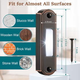 Dreyoo outdoor-ready bronze doorbell button with durable metal body