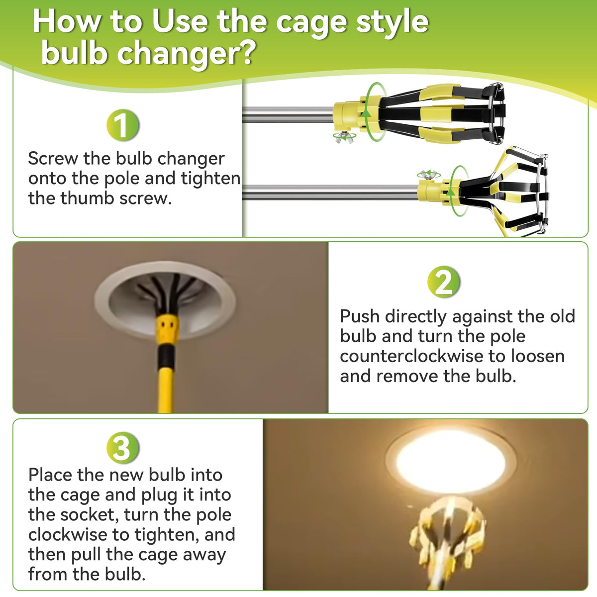 Dreyoo floodlight bulb changer handles indoor and outdoor floodlights safely