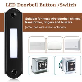 Dreyoo heavy-duty wired doorbell button installation back view for quick wiring.