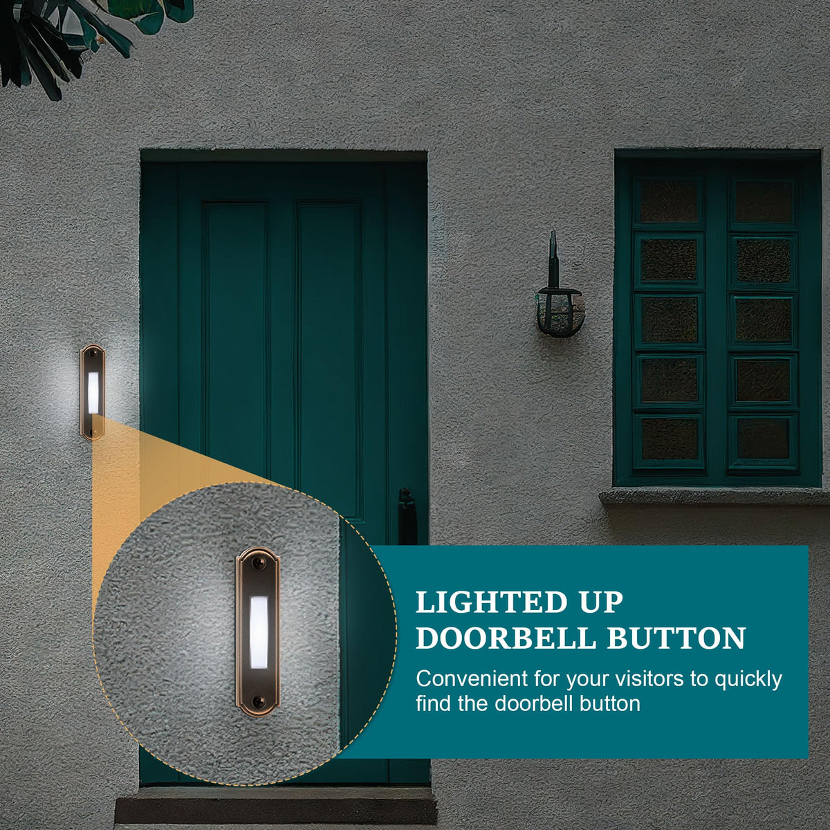 Dreyoo LED doorbell button lit with 24h illumination for night locating