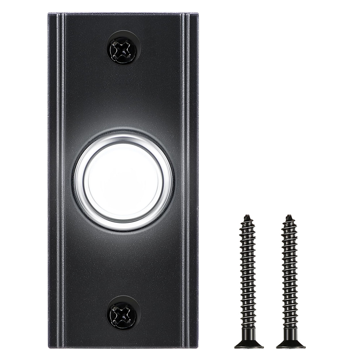 Dreyoo lighted metal doorbell button front view with bright LED for night visibility.