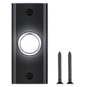 Dreyoo lighted metal doorbell button front view with bright LED for night visibility.
