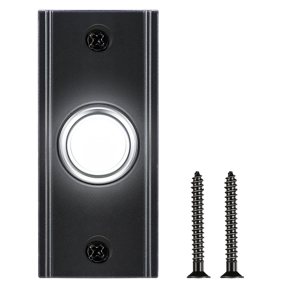 Dreyoo lighted metal doorbell button front view with bright LED for night visibility.