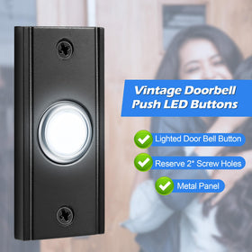 Dreyoo metal durable doorbell button close-up shows rugged weatherproof finish.