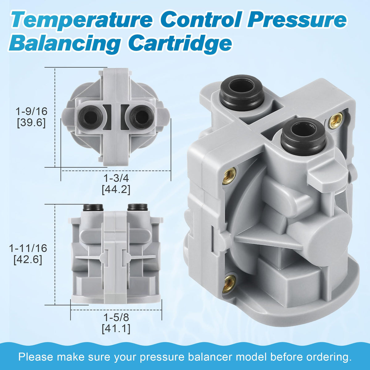 Dreyoo pressure balancing cartridge 974-2910 helps maintain steady shower temperature.