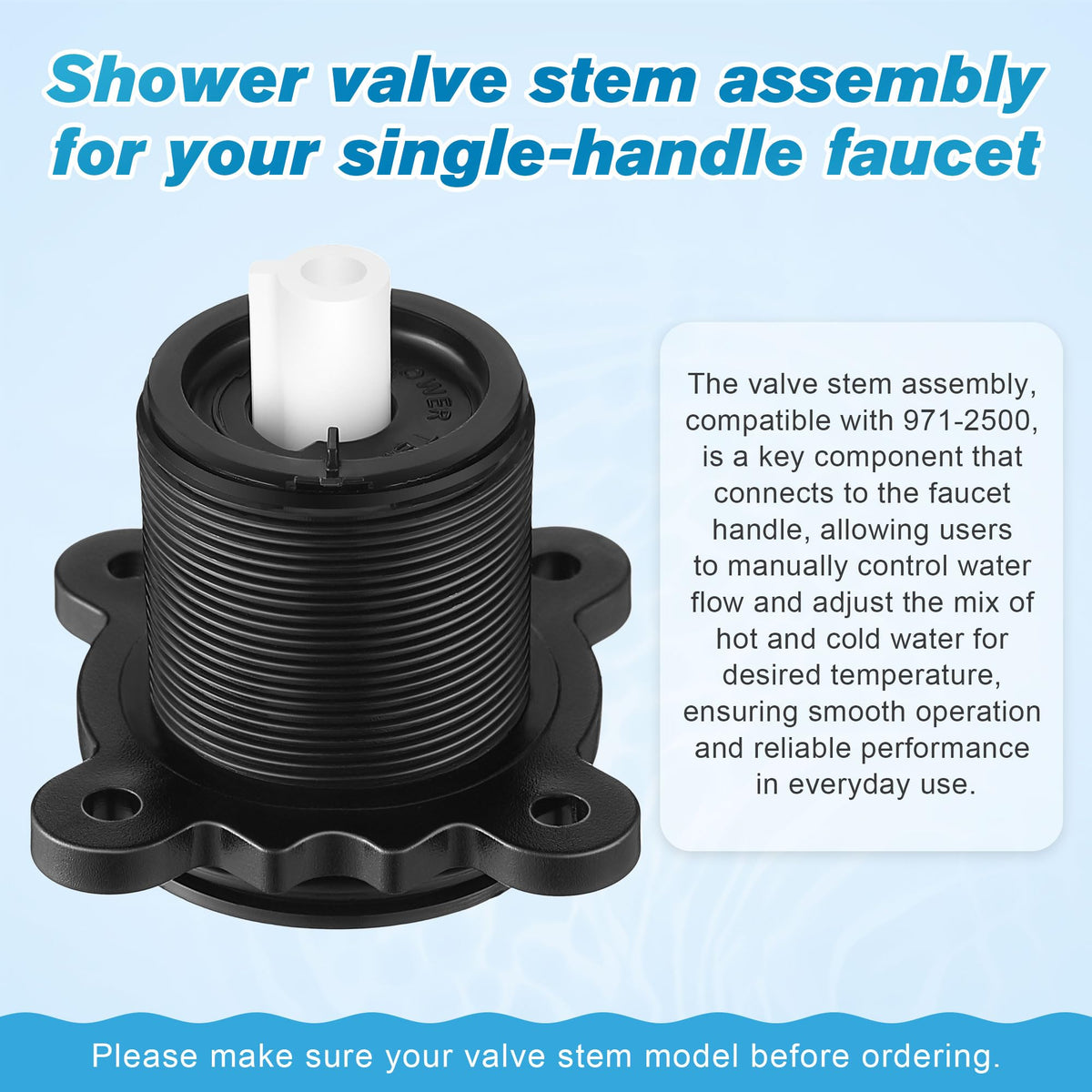 Dreyoo complete kit with cartridge and stem accelerates replacement and reduces mess.
