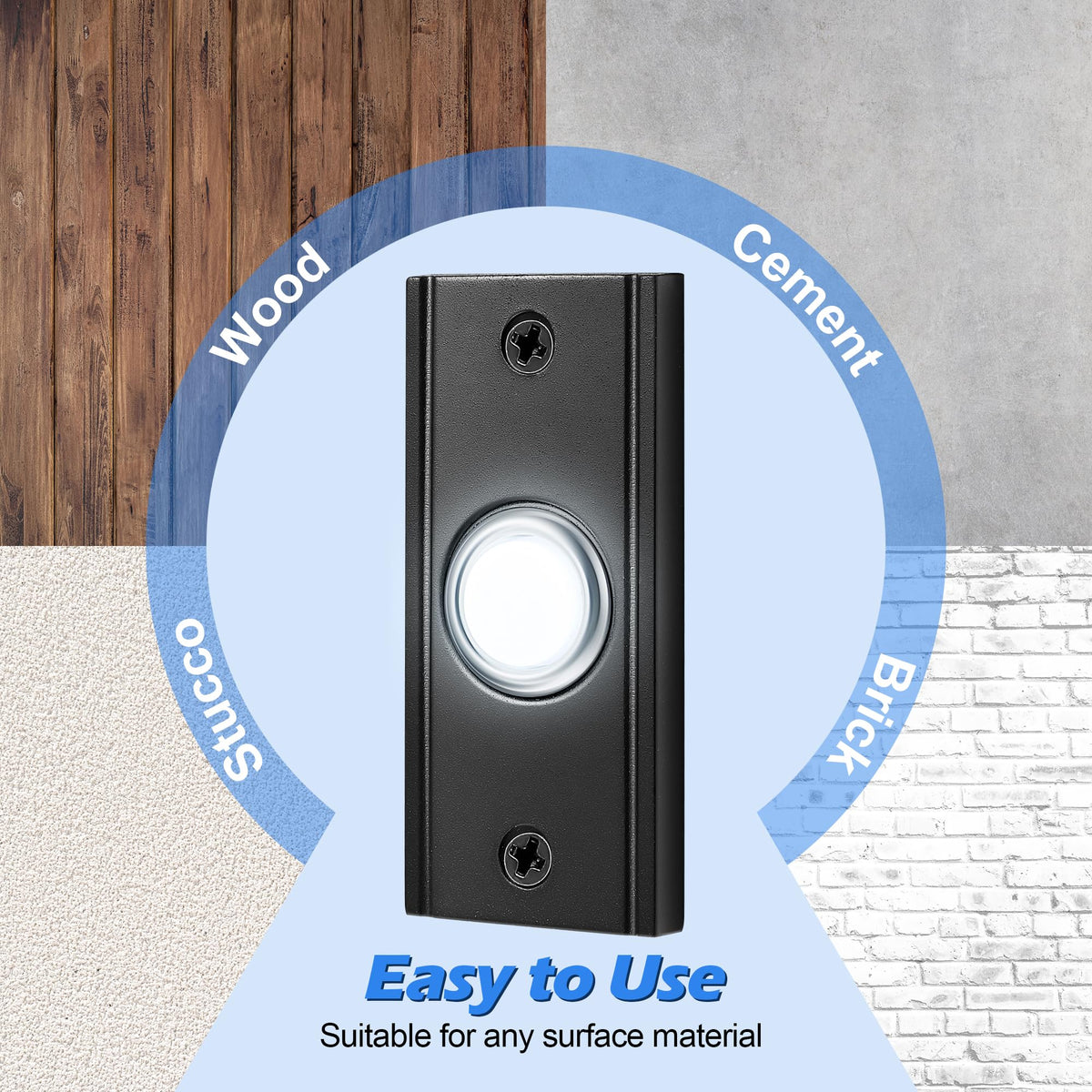 Dreyoo rear-mount doorbell button wiring example for easy replacement.