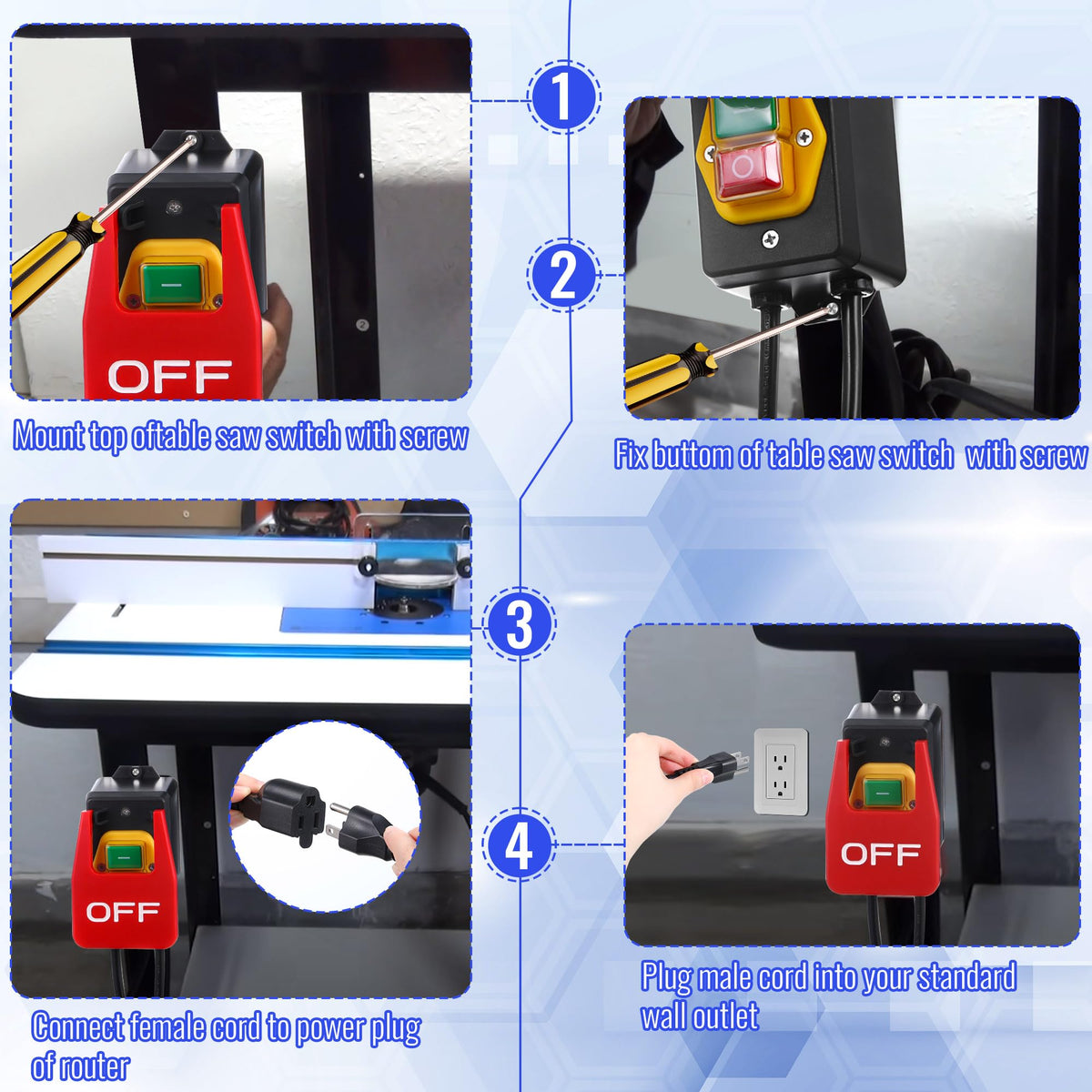Dreyoo safety paddle switch cords close-up with heavy-duty leads for daily use.