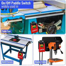 Dreyoo safety paddle switch installation angle demonstrating simple two‑cord hookup.