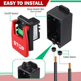 Dreyoo table saw switch installation showing deep junction box