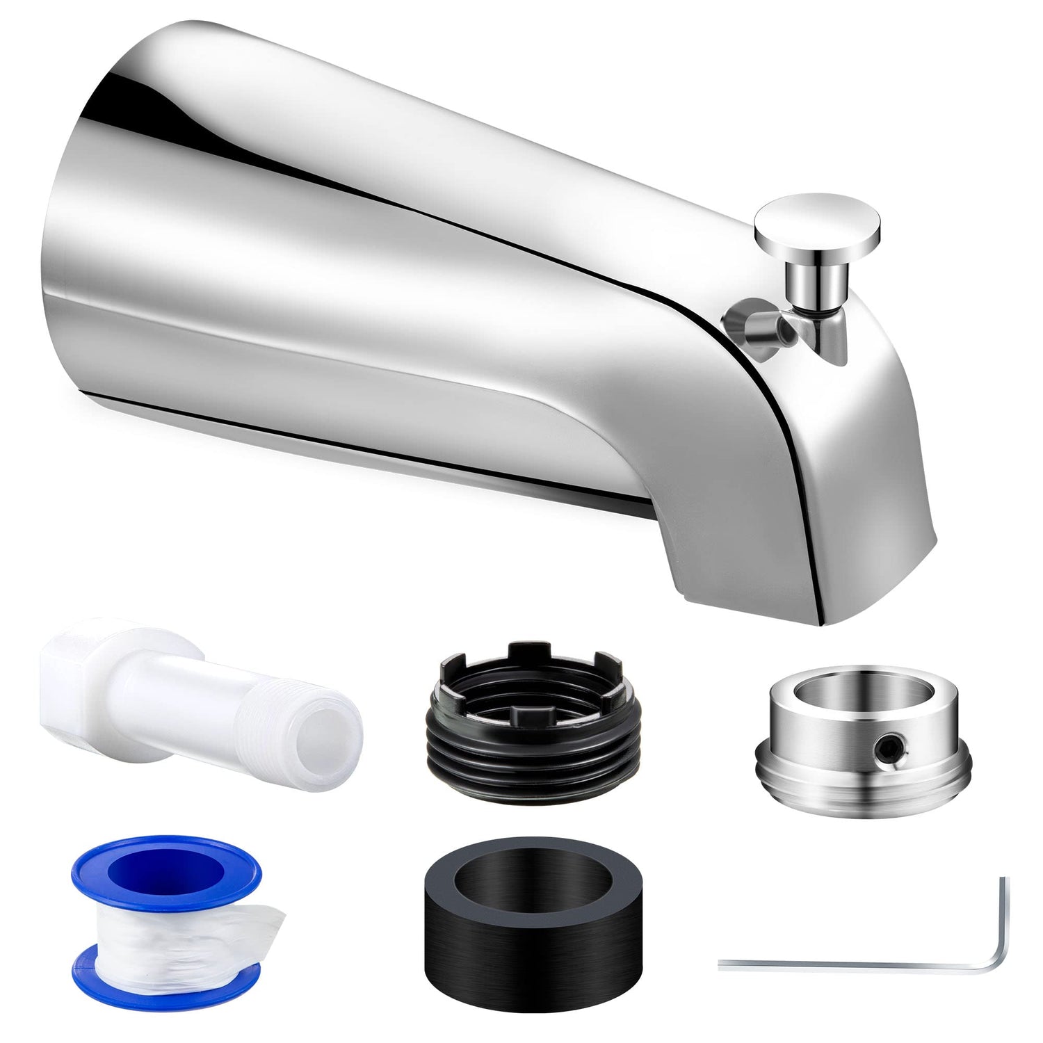 Dreyoo tub spout diverter assembly enables quick tub-to-shower switching with easy installation.