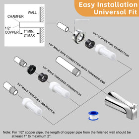 Dreyoo tub spout hex wrench included supports quick DIY setup.
