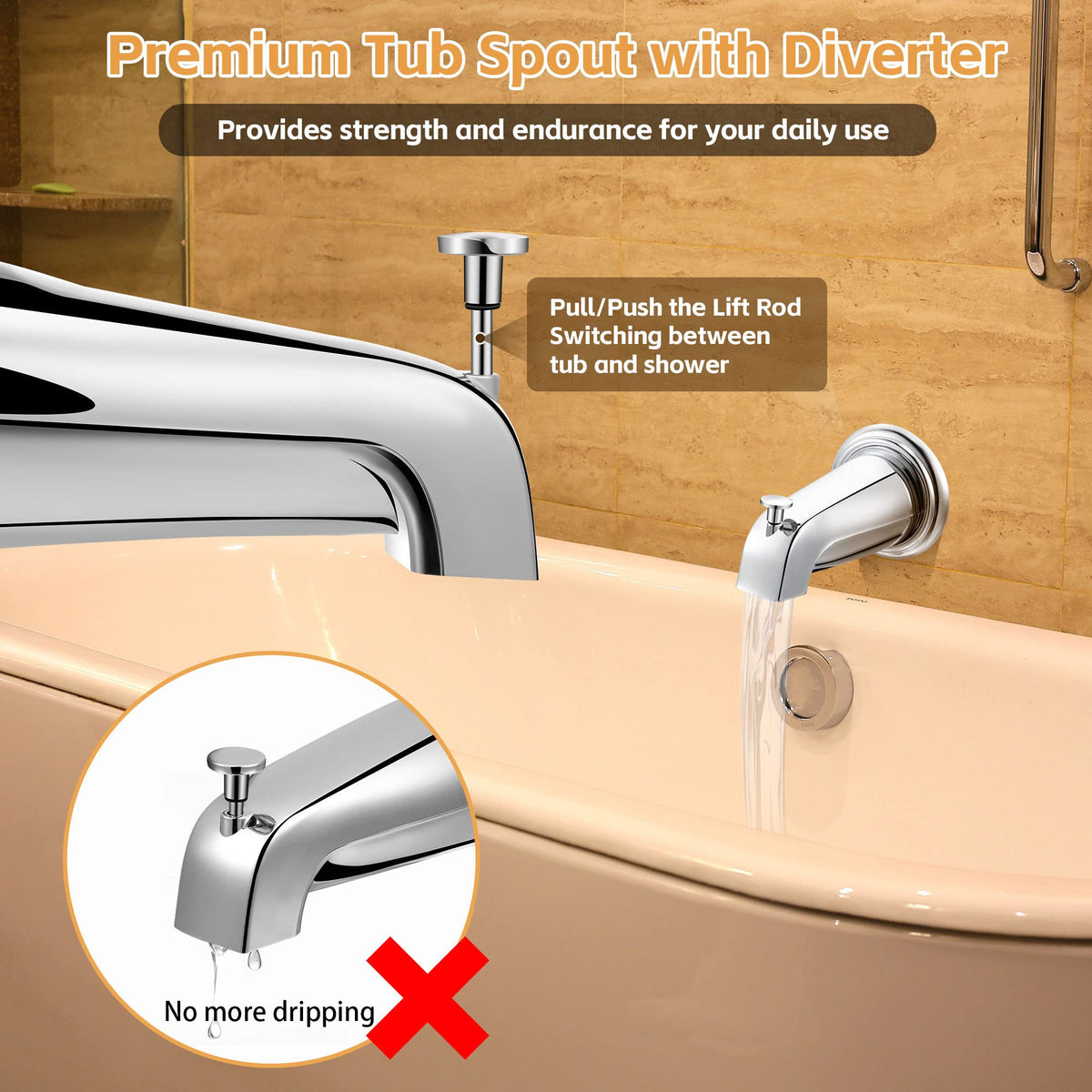 Dreyoo tub spout IPS adapters broaden compatibility for quick replacements.