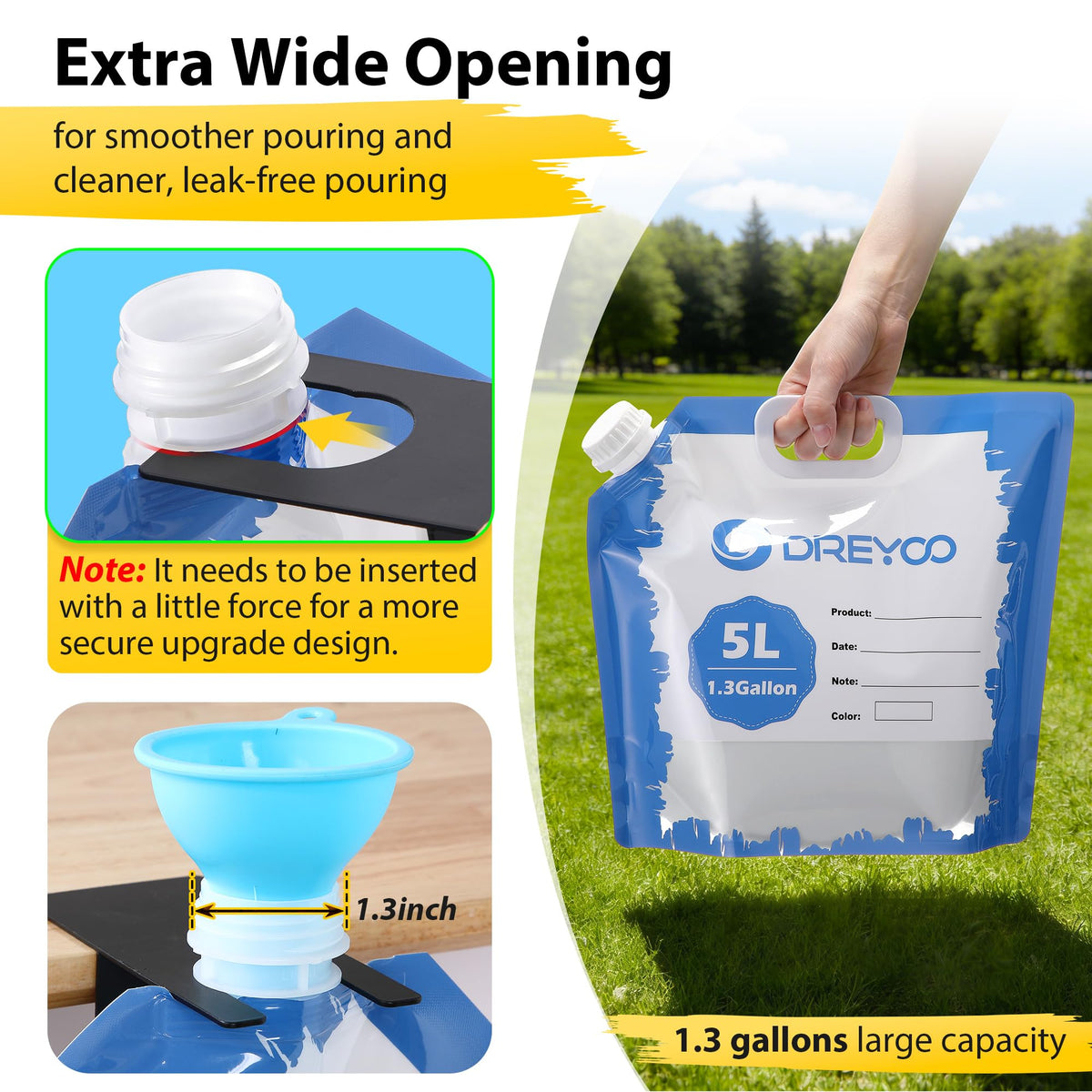 Dreyoo upgraded silicone funnel ensures steady paint flow
